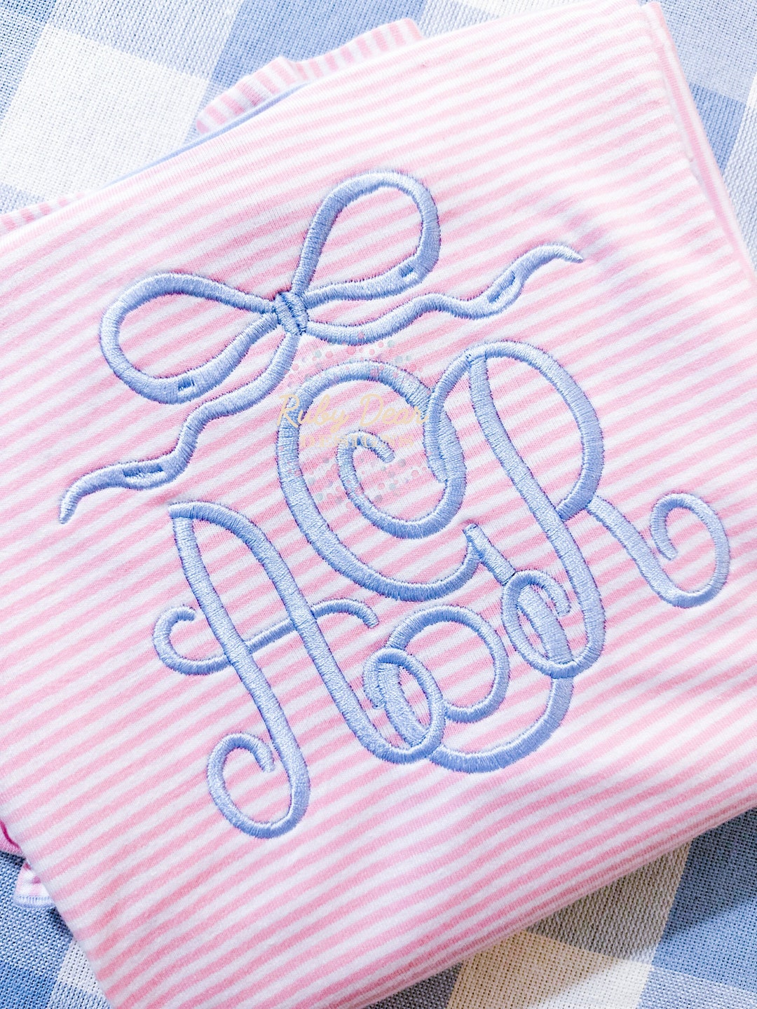 Bow Monogram Topper Satin Stitch Machine Embroidery Design - Etsy
