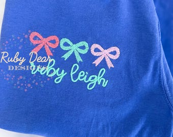 Petite Bow Trio Fill Stitch Machine Embroidery Design
