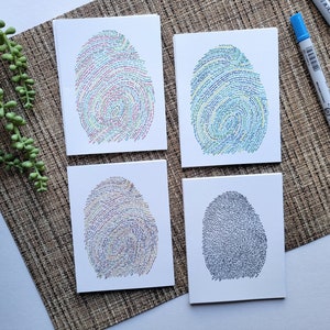 Names of Jesus Thumbprint Word Art Blank Greeting Cards--Christian--Bible Verse--Scripture--Character of God--Yeshua Lion Lamb King Immanuel