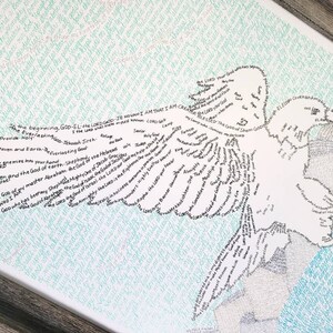On Wings Like Eagles Word Art Print Christain Wall Hanging Scripture ...