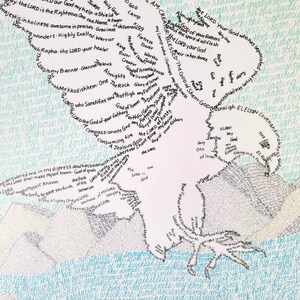 On Wings Like Eagles Word Art Print Christain Wall Hanging Scripture ...