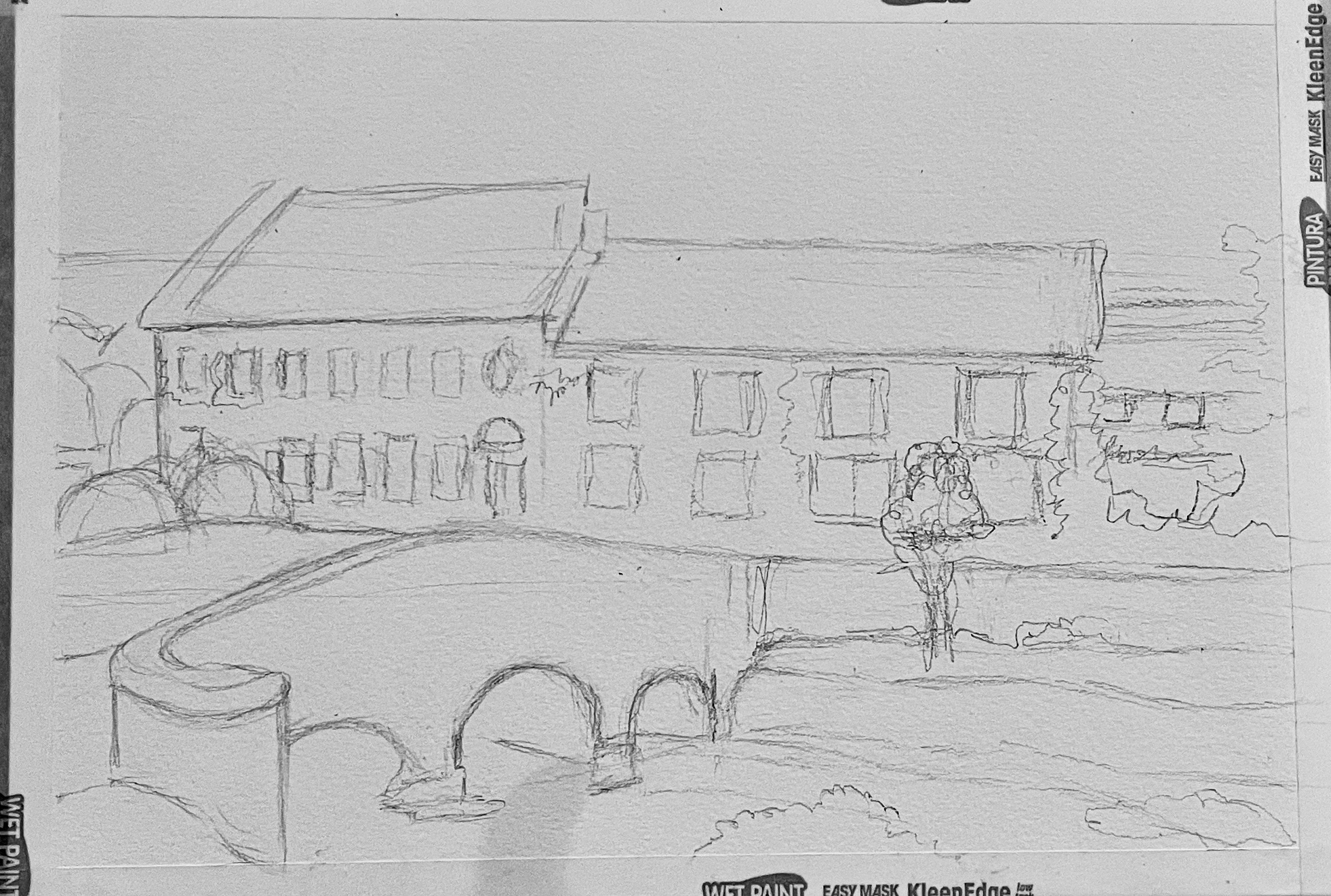 The swan hotel bibury original artwork digital download etsy
