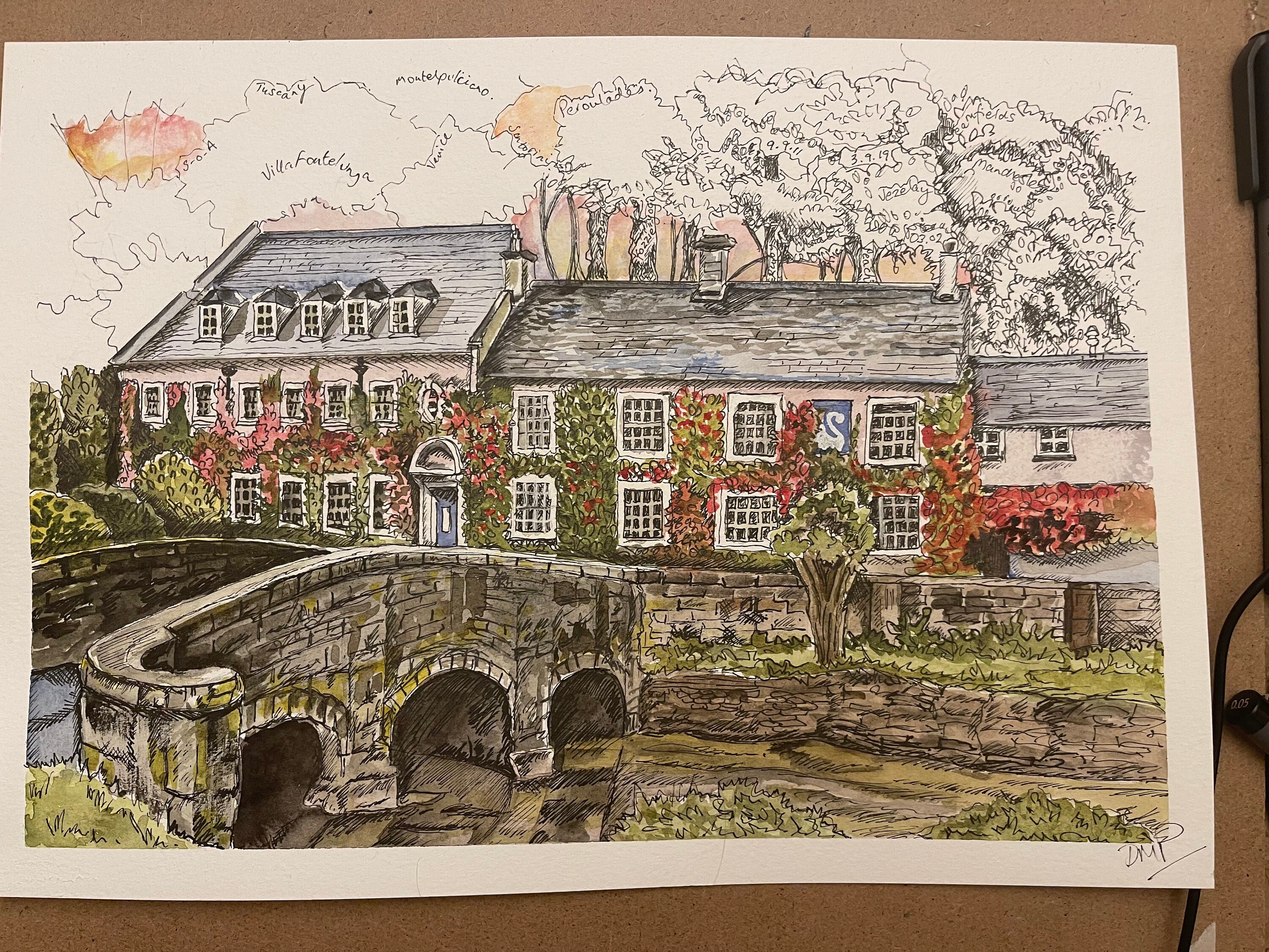 The swan hotel bibury original artwork digital download etsy