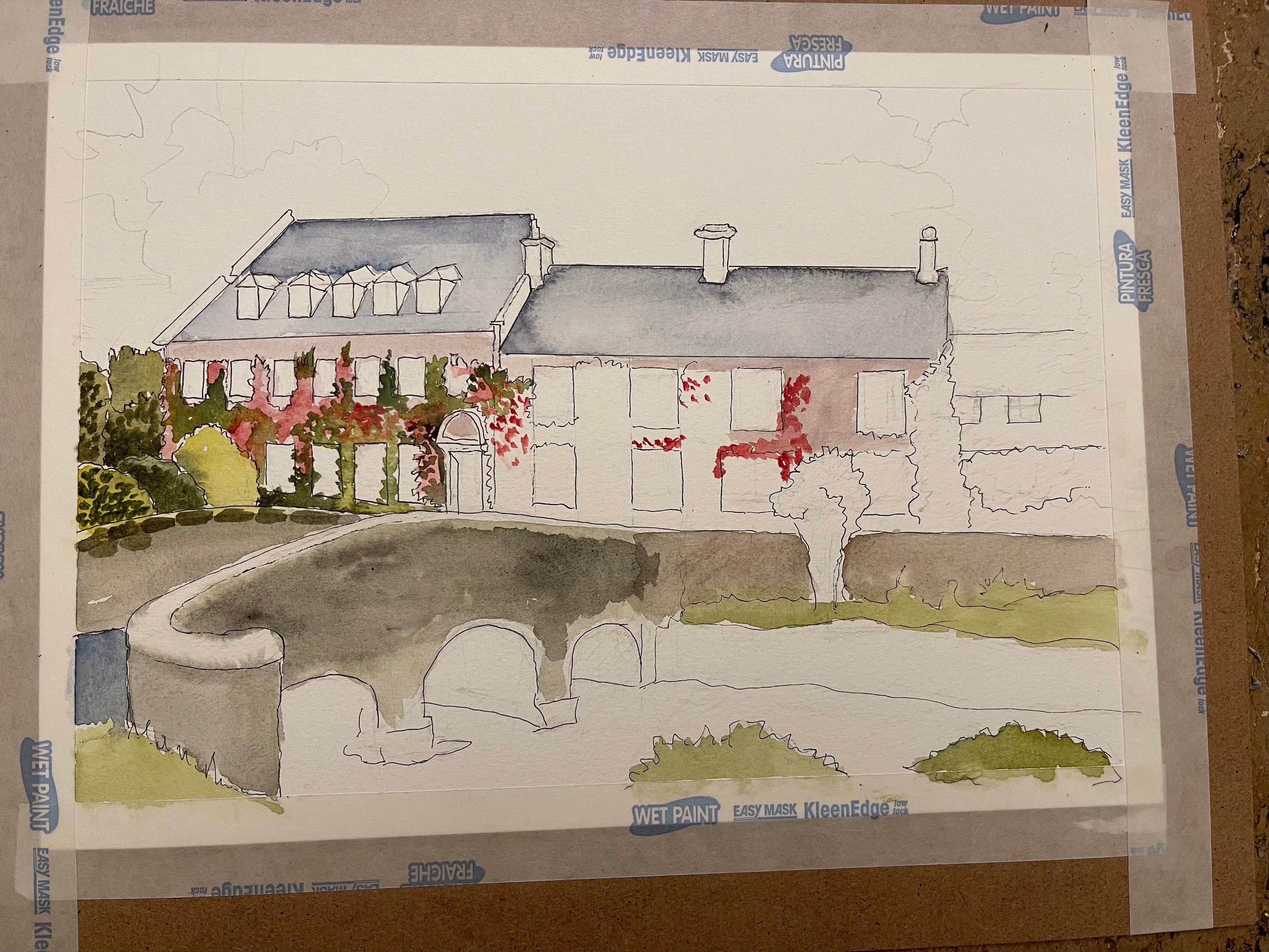 The swan hotel bibury original artwork digital download etsy