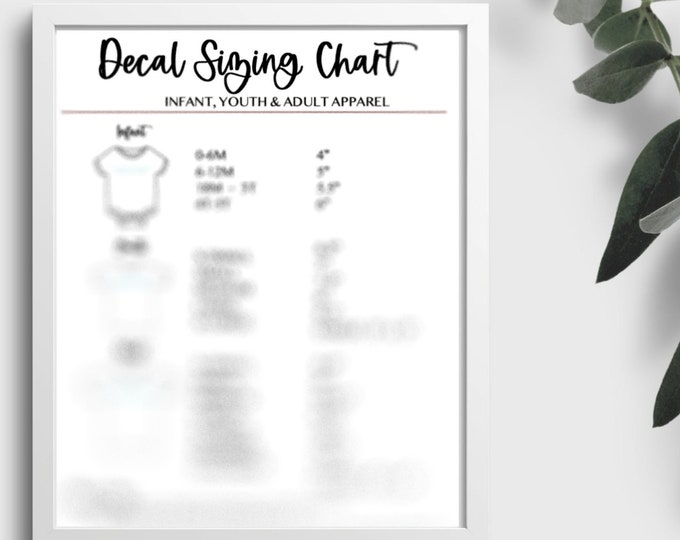 HTV Decal Sizing Chart, Vinyl Decal Size, Tshirt Design Size, Logo Sizing, Homemade Shirts