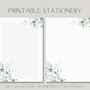 Papier imprimable eucalyptus, papier de note doublé d’eucalyptus, papier numérique d’eucalyptus, papier de note imprimable, papier mémo d’eucalyptus, note non doublée