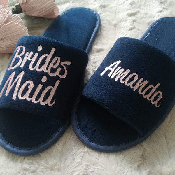 Bride Slippers Bridesmaid Slippers Bridal Slippers Wedding Slippers Bridesmaid Gift for Her Bridesmaid Proposal Will You Be My Bridesmaid