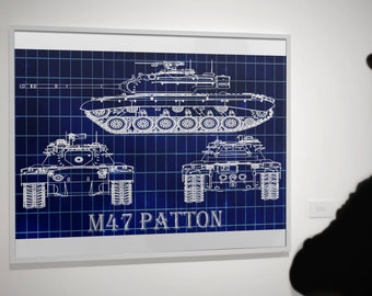 Tank, M47 Patton, M47 Patton Tank printable, M47 Patton Blueprint, Military Decor, Military, Wall Art Print, Gift, Digital Print Download