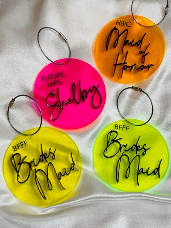 Acrylic Bag Tags Acrylic Luggage Tags Neon Bag Tags Neon Etsy