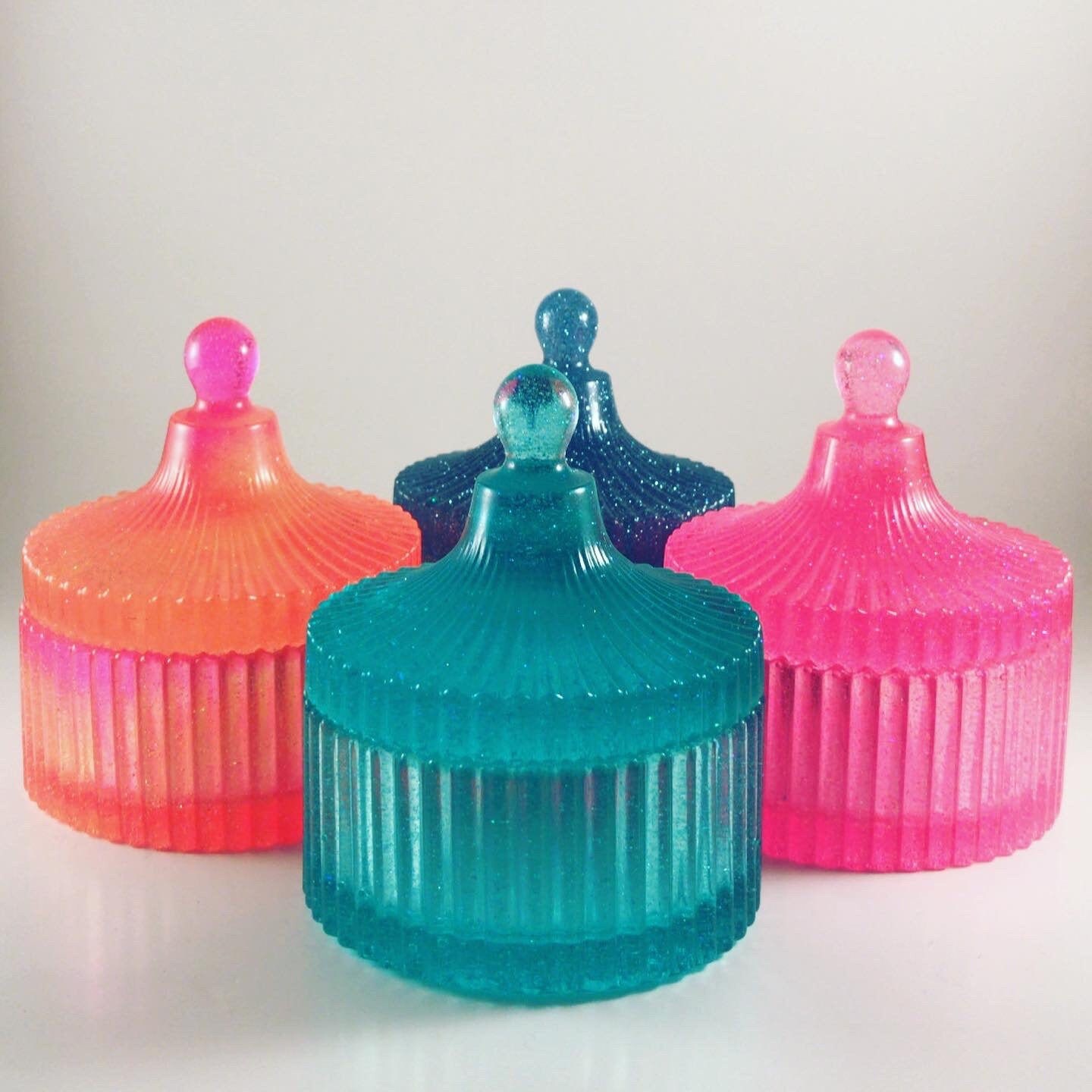 Glitter Trinket Box Glitter Jewelry Box Round Jewelry Box Etsy