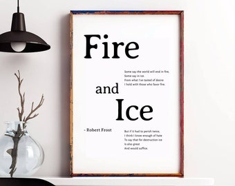 Fire And Ice Poem Print Etsy