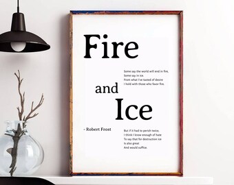 Fire And Ice Poem Print Etsy Fire And Ice Poem Print Etsy