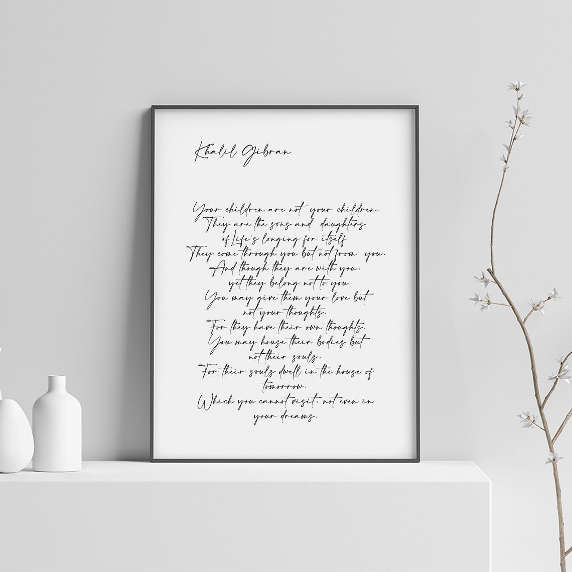 On Children Khalil Gibran Quote Printable Unframed Home Decot | Etsy
