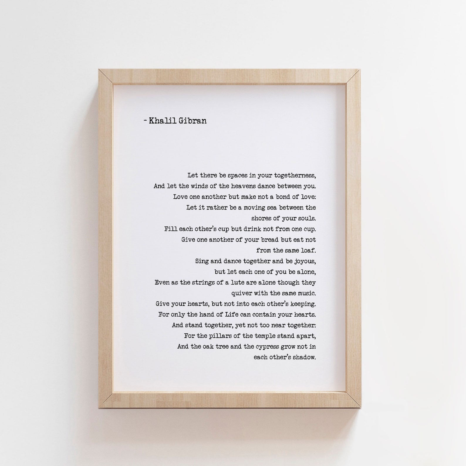 Quil y ait Khalil Gibran mariage amour Citation