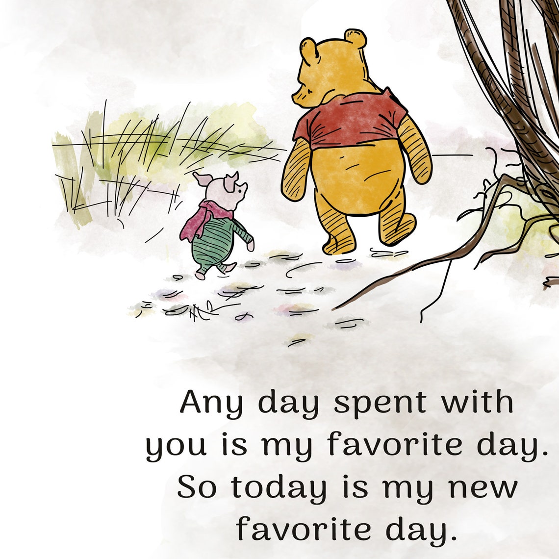 Any day spent with Classic Winnie the Pooh quote printable | Etsy