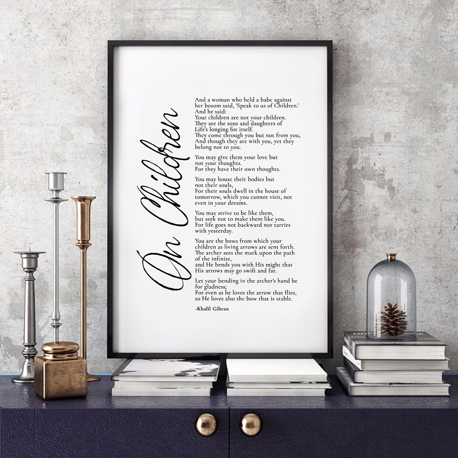 On Children Khalil Gibran poem printable unframed for home | Etsy