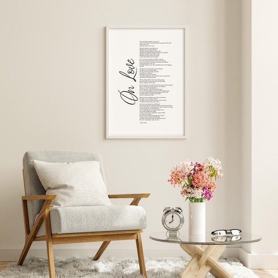 On love Khalil Gibran Hochzeit Geschenk Liebe Hochzeit Druck Etsy