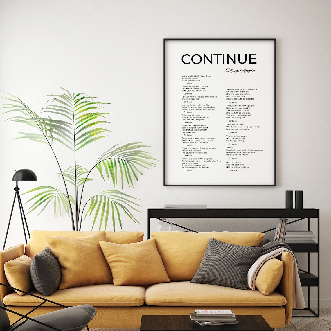 Continue by Maya Angelou Poem Printable on Canvas for Home | Etsy