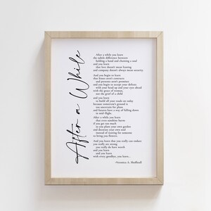 After a While Veronica Shoffstall poem printable on canvas | Etsy