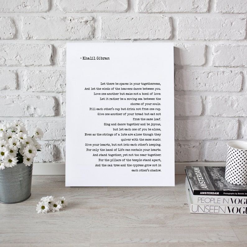 Quil y ait Khalil Gibran mariage amour Citation dimpression Etsy