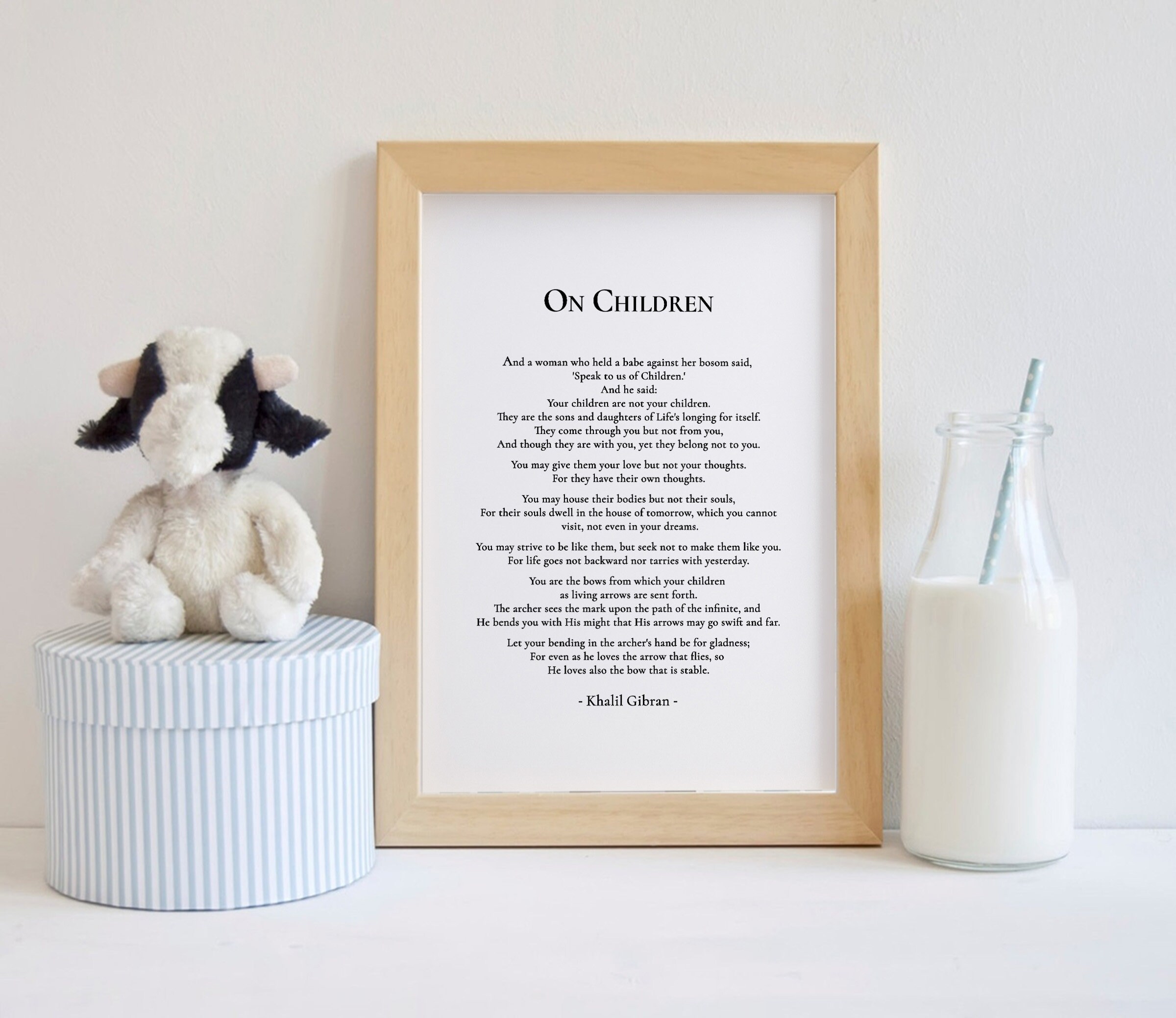 On Children Khalil Gibran poem print on canvas unframed home | Etsy