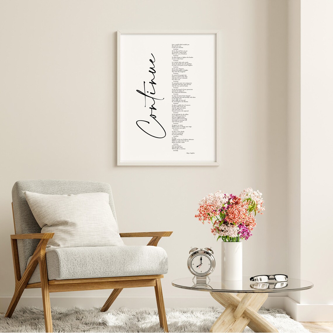 Continue by Maya Angelou poem printable on canvas for home | Etsy