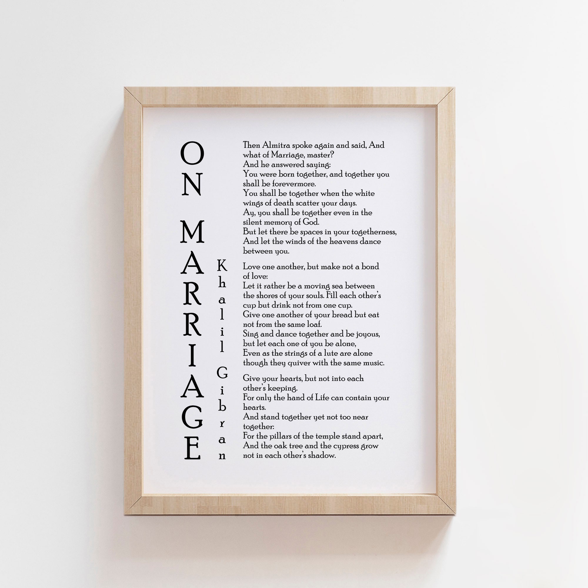 Auf Ehe Khalil Gibran Druck Zitat druckbare ungerahmt für Etsy