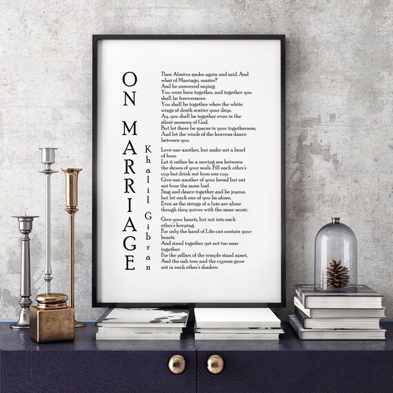 Sur le mariage Khalil Gibran Imprimer citation imprimable non Etsy