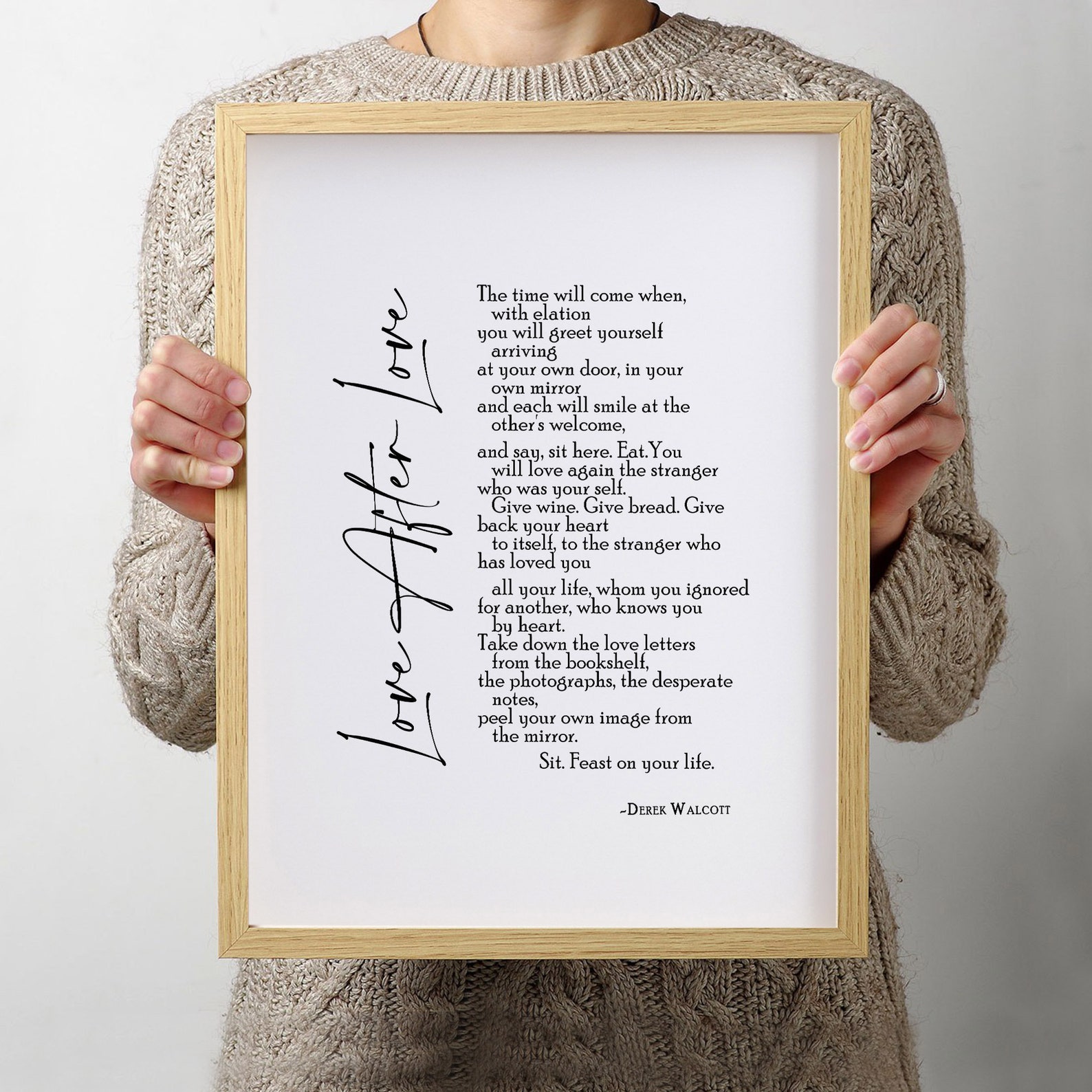 Derek Walcott Love After Love Poems Print Poem Wall Art Poem Etsy
