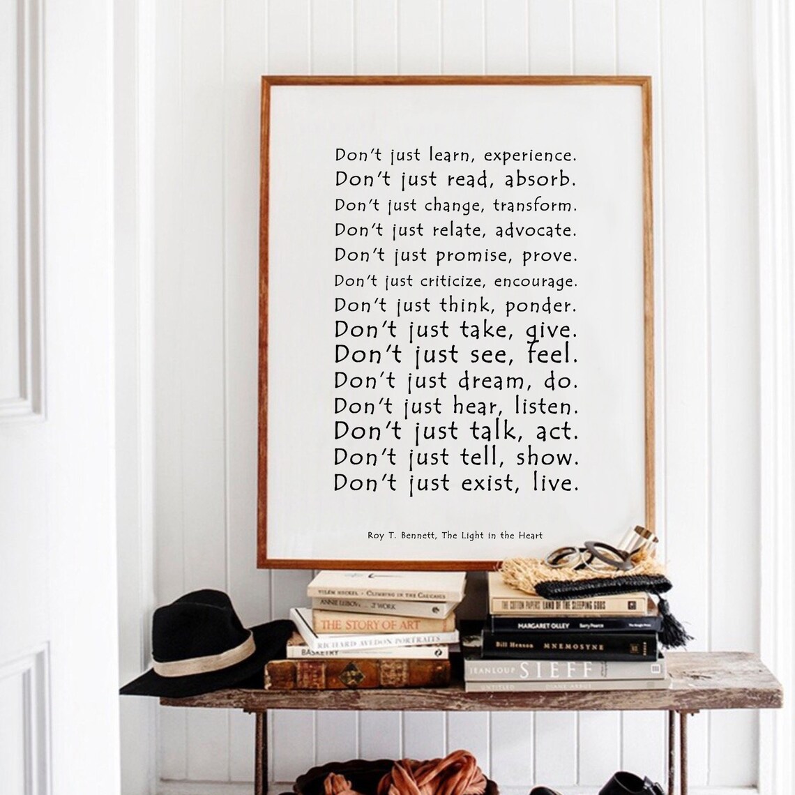 Don't just Roy T Bennett The Light in the Heart quote | Etsy