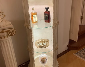 Beleuchtete Bar, Bücherregal, Vitrine, einzigartige Dekoration für Ihr Zuhause, perfekt für ein Geschenk, made in Europe, Luxushaus, 143 cm