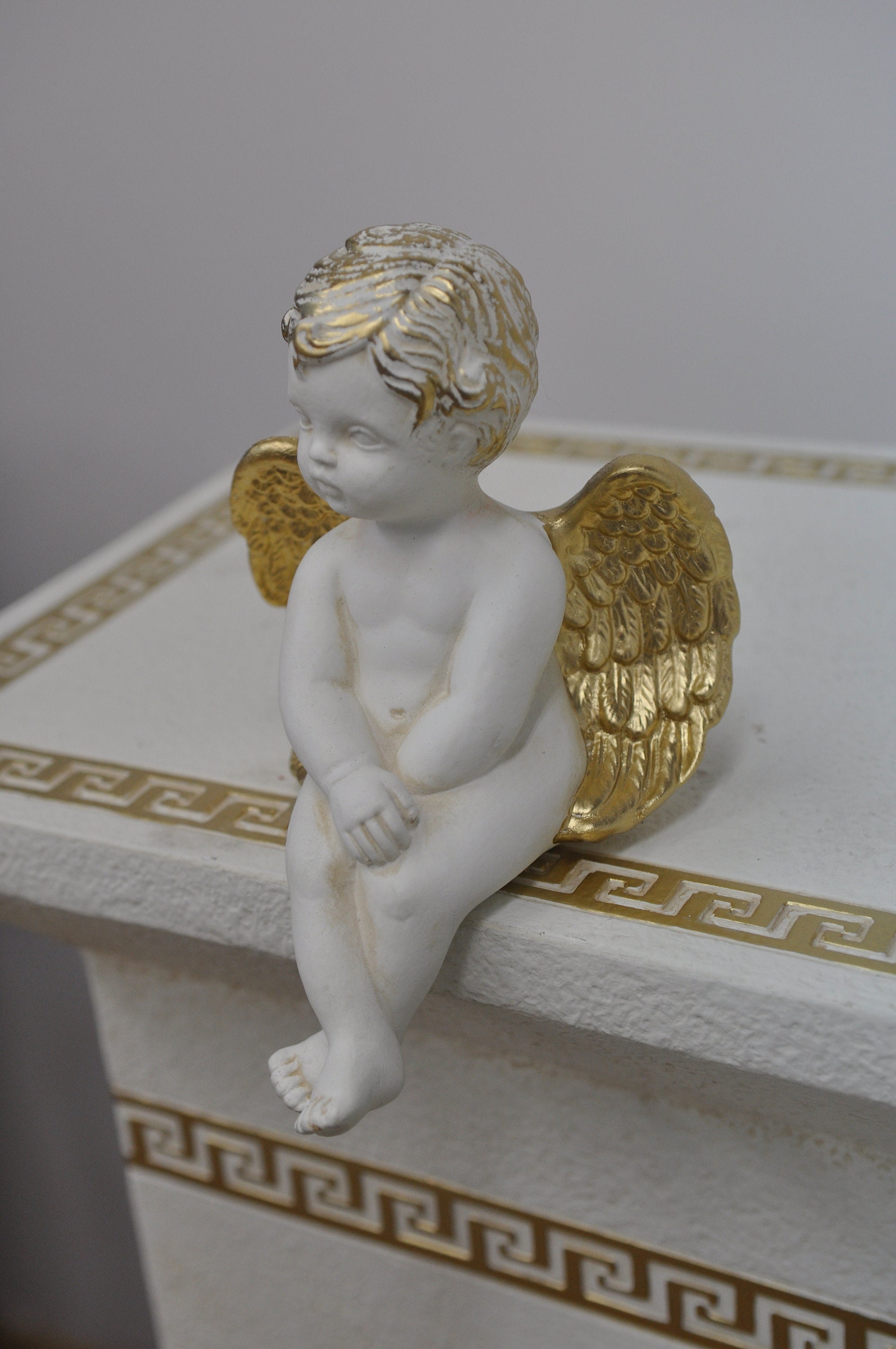 2 Engel Figuren mit Kind neutral beige - Schutzengel minimalistisch 6