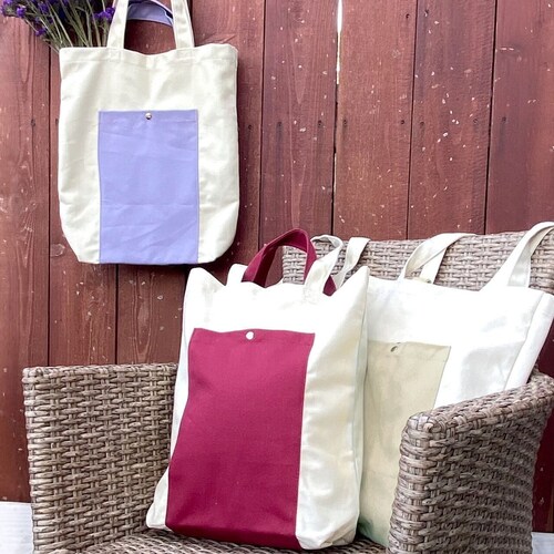 Lavender Canvas Tote Bag Shoulder Handbag Cute Tote Bag With Etsy