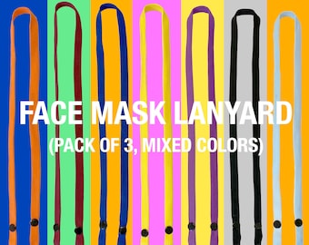 for Mask Loss Prevention Neon Orange, for Adults AYD Colorful Lanyard Mask Neck Strap Holder Mask Strap Made in Korea 2Pcs Snap Button Trendy Design Mask Lanyard 65cm Mask Anti-Loose