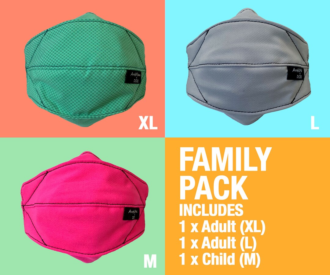 Family Pack Face Mask, Easy Breath Face Mask, Filter Pocket, Face Mask