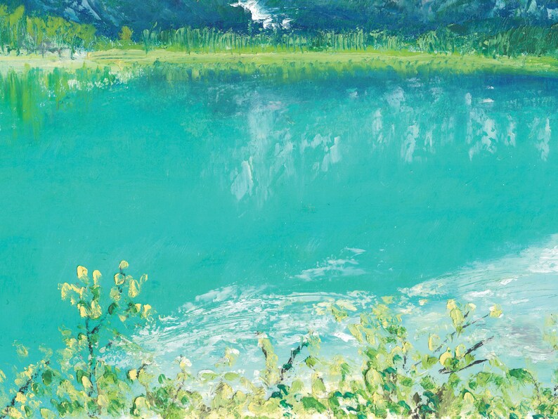 Emerald Lake Wall Art Canada Landscape Print Mountain Oil Etsy
