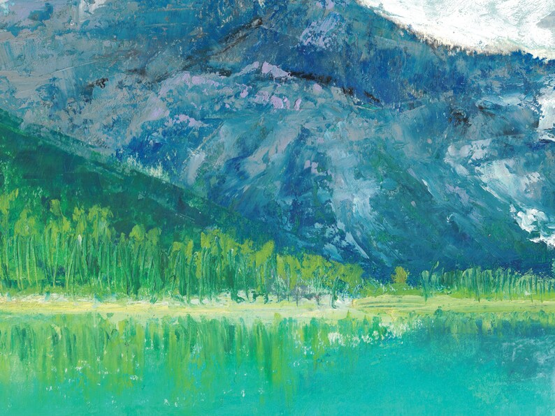 Emerald Lake Wall Art Canada Landscape Print Mountain Oil Etsy