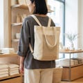 Convertible Canvas Backpack Tote Bag with Free Pouch Set | Commuter Essentials, Market Totepack