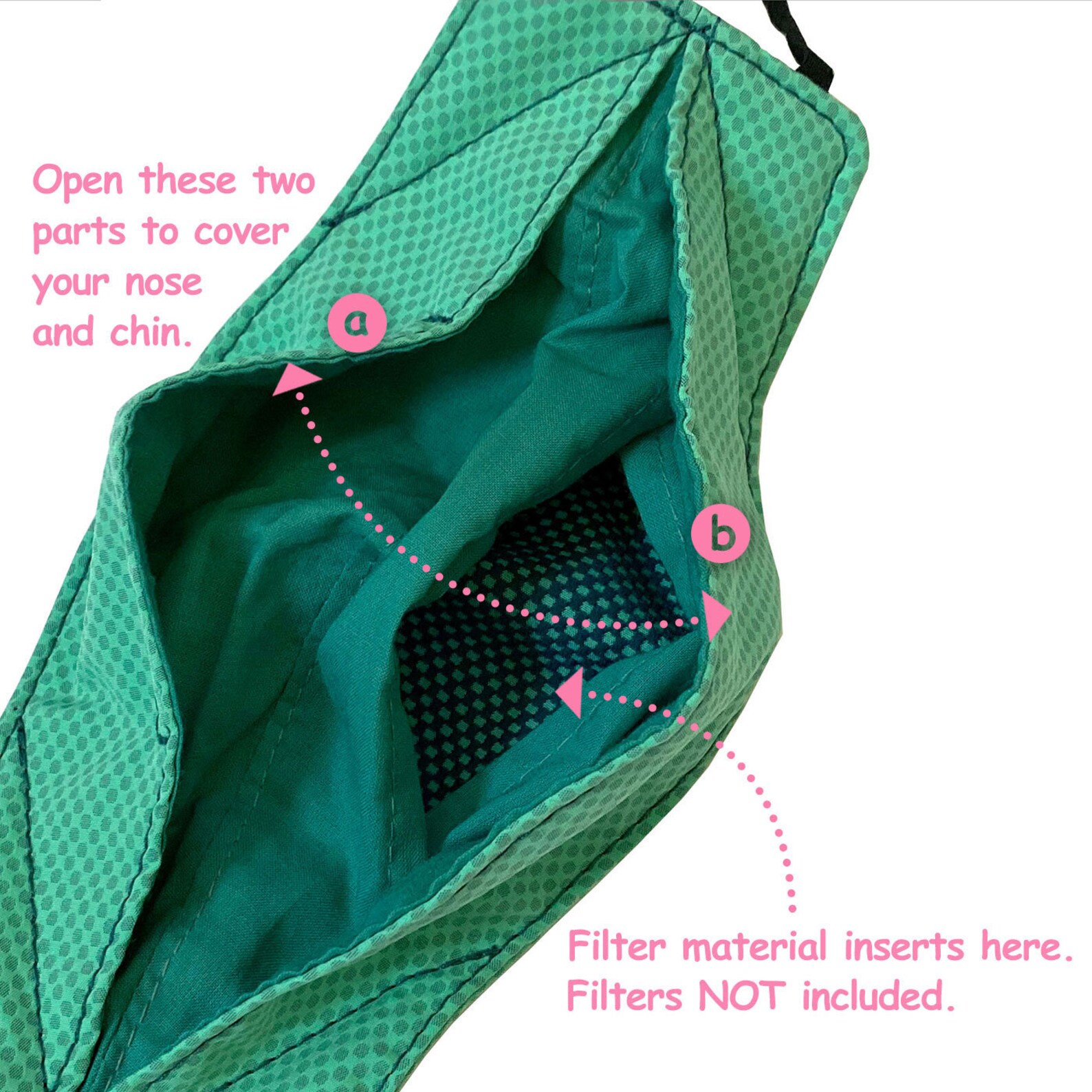 Family Pack Face Mask Easy Breath Face Mask Filter Pocket Etsy