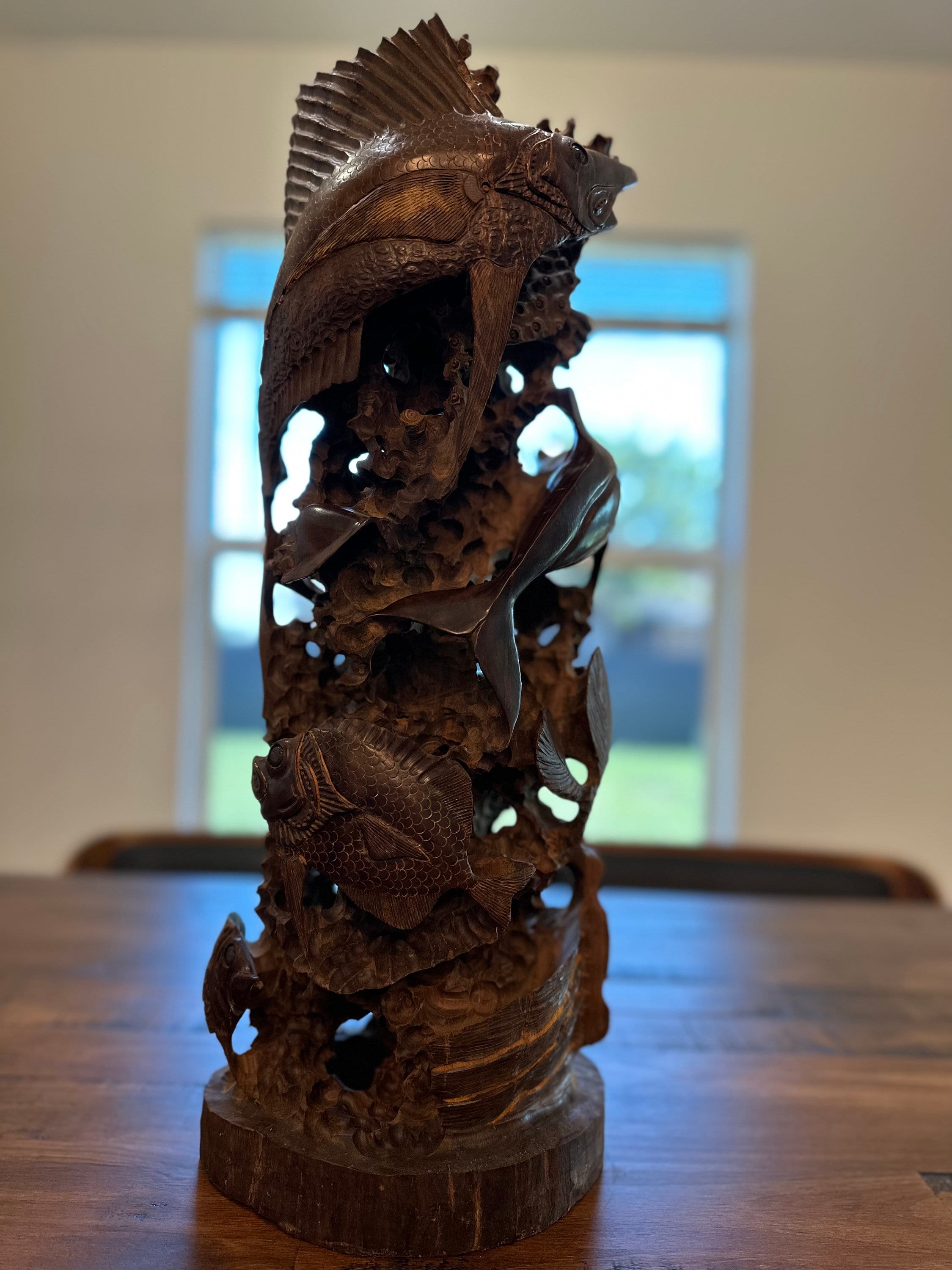 Guayacan Wood Hand Carved Sealife Wood Carving. - Etsy