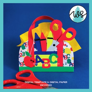 Modèle de sac à main en papier 3D, coffret cadeau sac à main en papier 3D, porte-bonbons 3D, svg école 3D, coffret cadeau 3D pour enseignant, coffret cadeau 3D, sac à main en papier 3D enseignant