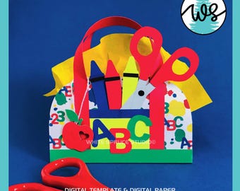3D Paper Purse Template, Teacher Gift Box SVG (Digital Kit)