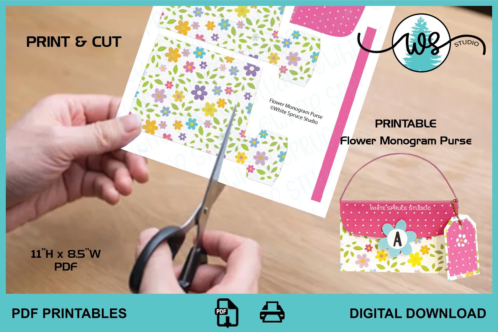 Printable Paper Purse Template: Flower Gift Box (PDF Pattern) - Etsy