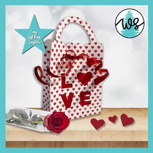Valentinstag Geschenktüte SVG: LOVE Papier Treat Geldbörse (digitaler Download)