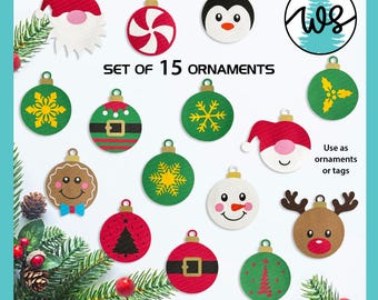 Christmas Ornament Gift Tag SVG Bundle
