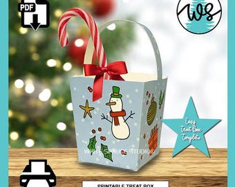 Caixa de guloseimas de Natal para imprimir: modelo de caixa de presente faça você mesmo (download em PDF)