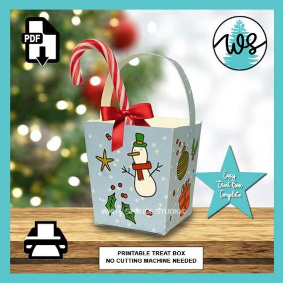 Printable Christmas Treat Box: DIY Gift Box Template (PDF Download
