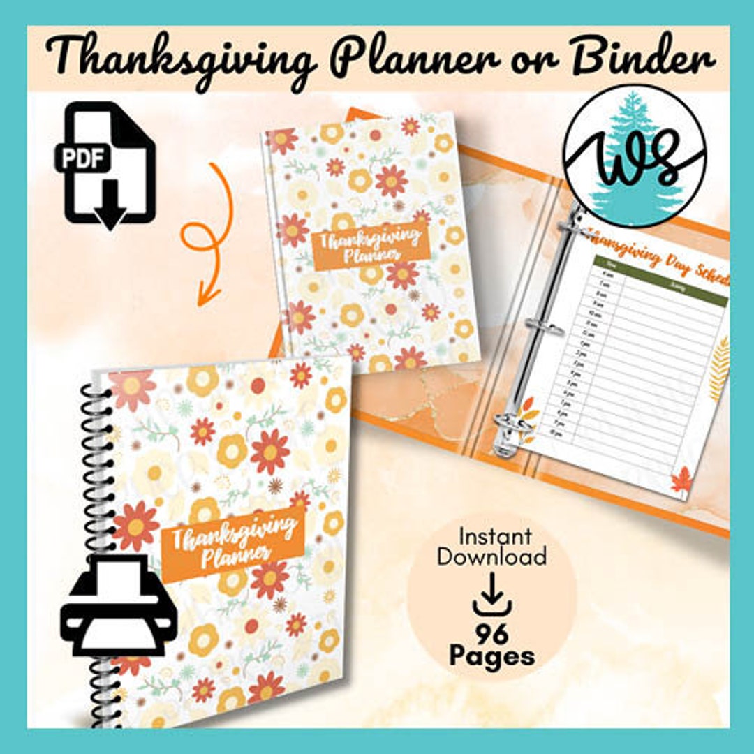 Printable Thanksgiving Planner, Printable Thanksgiving Calendar ...