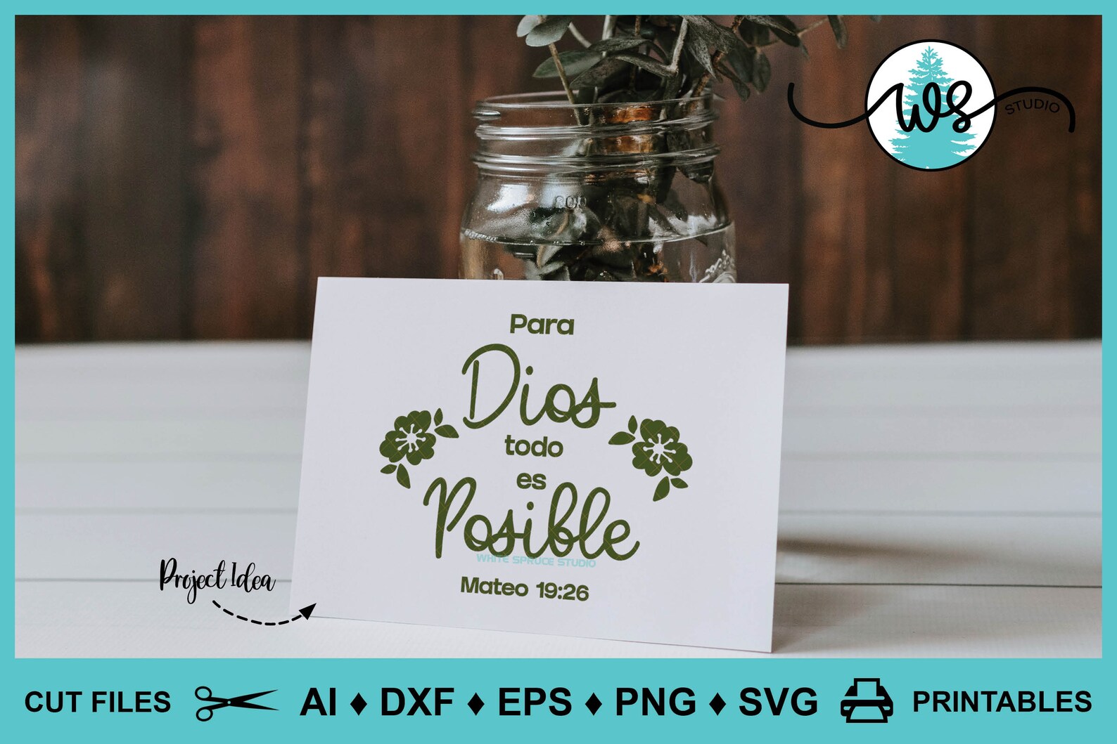 Spanish Bible Verse SVG: Para Dios Todo Es Posible (digital Download ...