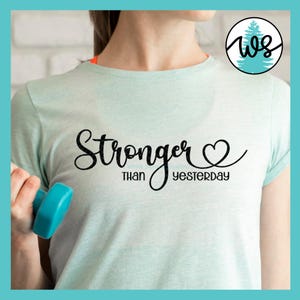 Mensaje positivo más fuerte (impresión PNG o corte SVG), cita motivacional (SVG), cita inspiradora (SVG), cita alentadora para proyectos de bricolaje